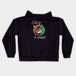 Cat Life Is Purrfect Kids Hoodie